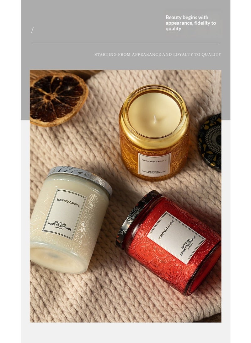 Candle Vintage High-End Embossed Glass Candle , a Gift for Valentine'S Day, Mother'S Day, And Other Holidays - Decorative Item for Bedroom, Living Room, Dining Room, And Kitchen - Image 3